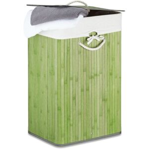 Relaxdays - Bamboo Square Laundry Hamper, 65.5 x 43.5 x 33.5 cm, Folding Laundry Basket, 83L, Rectangular, Green Relaxdays - Bamboo Square Laundry Hamper, 65.5 x 43.5 x 33.5 cm, Folding Laundry Basket, 83L, Rectangular, Green