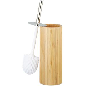 Relaxdays - Bamboo wc Brush Holder and Brush, Round Stand, Wooden Toilet Bathroom Butler h x Dia: 37.5 x 10.5 cm, Natural Relaxdays - Bamboo wc Brush Holder and Brush, Round Stand, Wooden Toilet Bathroom Butler h x Dia: 37.5 x 10.5 cm, Natural