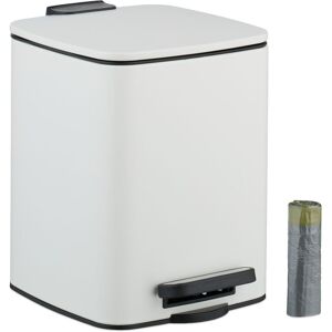 Relaxdays Bathroom Pedal Bin, 6 Litres, Soft-Close Lid, Removable Inner Bucket, Metal, Sanitary Waste, Toilet, White Relaxdays Bathroom Pedal Bin, 6 Litres, Soft-Close Lid, Removable Inner Bucket, Metal, Sanitary Waste, Toilet, White