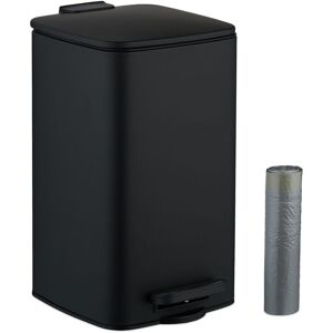 Relaxdays - Bathroom Pedal Bin, 8 Litres, Soft-Close Lid, Removable Inner Bucket, Metal, Sanitary Waste, Toilet, Black Relaxdays - Bathroom Pedal Bin, 8 Litres, Soft-Close Lid, Removable Inner Bucket, Metal, Sanitary Waste, Toilet, Black