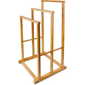Relaxdays - Free-Standing Bamboo Towel Holder, With 3 Rails, 82.5 x 42 x 42.5 cm, Natural Brown Relaxdays - Free-Standing Bamboo Towel Holder, With 3 Rails, 82.5 x 42 x 42.5 cm, Natural Brown