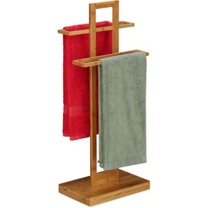 Relaxdays - Towel Rail Free-Standing, Drying Rack Bamboo, 2 Arms, Bathroom and Kitchen, hwd: 88 x 35.5 x 23.5 cm, Natural Relaxdays - Towel Rail Free-Standing, Drying Rack Bamboo, 2 Arms, Bathroom and Kitchen, hwd: 88 x 35.5 x 23.5 cm, Natural