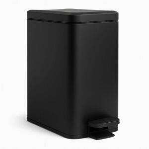 Relaxdays waste bin, 10 litres, 16 cm narrow, soft close, foot pedal, inner bin, kitchen & bathroom, matt black bin Relaxdays waste bin, 10 litres, 16 cm narrow, soft close, foot pedal, inner bin, kitchen & bathroom, matt black bin