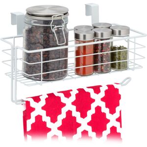 Relaxdays Hanging Basket, Lattice Storage with Roll Holder or Towel, Kitchen & Bathroom, Metal, HWD: 18x31x17 cm, White Relaxdays Hanging Basket, Lattice Storage with Roll Holder or Towel, Kitchen & Bathroom, Metal, HWD: 18x31x17 cm, White