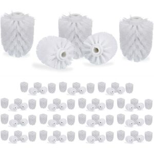 Relaxdays Set of 80 Toilet Brush Heads, 12mm Threads, Bathroom Accessories, Hygienic Replacements, HxØ: 9x8 cm, White Relaxdays Set of 80 Toilet Brush Heads, 12mm Threads, Bathroom Accessories, Hygienic Replacements, HxØ: 9x8 cm, White