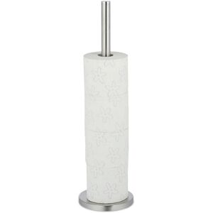 Relaxdays Toilet Paper Storage Holder, For 5 Rolls, Freestanding, Metal, Spare Rack, HxD: 55 x 15 cm, Silver Relaxdays Toilet Paper Storage Holder, For 5 Rolls, Freestanding, Metal, Spare Rack, HxD: 55 x 15 cm, Silver