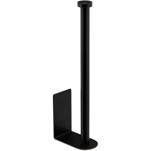 Relaxdays Toilet Roll Holder, Self-adhesive, Holds 2 Spare Rolls, HxWxD: 26 x 4.5 x 8 cm, No-Drill Wall Storage, Black Relaxdays Toilet Roll Holder, Self-adhesive, Holds 2 Spare Rolls, HxWxD: 26 x 4.5 x 8 cm, No-Drill Wall Storage, Black