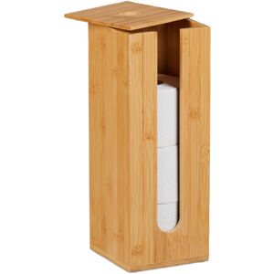 Relaxdays - Toilet Paper Holder, for 4 Rolls, Freestanding Design, Bamboo, HxWxD: 40.5x15x15 cm, Bathroom Storage, Natural Relaxdays - Toilet Paper Holder, for 4 Rolls, Freestanding Design, Bamboo, HxWxD: 40.5x15x15 cm, Bathroom Storage, Natural
