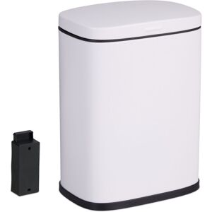 Relaxdays Wall-Mounted Bathroom Bin, 3 L, Soft-Close, Sanitary Waste Disposal, Metal, Square, for Dressing Table, White Relaxdays Wall-Mounted Bathroom Bin, 3 L, Soft-Close, Sanitary Waste Disposal, Metal, Square, for Dressing Table, White