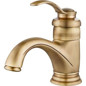 Aiperq - Retro Bathroom Faucet, Single Handle Brass Basin Mixer Tap, Modern Basin Tap with Adjustable Hot and Cold Water, 1/4'' Brass Aiperq - Retro Bathroom Faucet, Single Handle Brass Basin Mixer Tap, Modern Basin Tap with Adjustable Hot and Cold Water, 1/4'' Brass