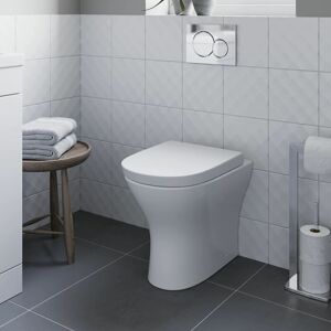 CERAMICA Rimless btw Back to Wall Toilet Soft Close Seat Modern Bathroom White Gloss CERAMICA Rimless btw Back to Wall Toilet Soft Close Seat Modern Bathroom White Gloss