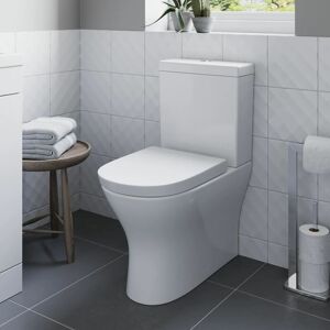 CERAMICA Rimless Close Coupled Back to Wall Toilet Soft Close Seat Modern Bathroom CERAMICA Rimless Close Coupled Back to Wall Toilet Soft Close Seat Modern Bathroom