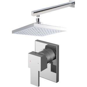 Balterley - Ripple Concealed Square Manual Valve, Arm & Head Shower Bundle Set - Chrome Balterley - Ripple Concealed Square Manual Valve, Arm & Head Shower Bundle Set - Chrome