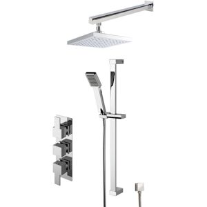 Ripple Concealed Square Triple Valve Shower Set - Chrome - Balterley Ripple Concealed Square Triple Valve Shower Set - Chrome - Balterley