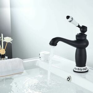 Trimec - Robinet Salle Bain Mitigeur Lavabo PoignéE Unique Robinet Lavabo Salle De Bain Mitigeur Lavabo Retro,Noir Laiton Trimec - Robinet Salle Bain Mitigeur Lavabo PoignéE Unique Robinet Lavabo Salle De Bain Mitigeur Lavabo Retro,Noir Laiton