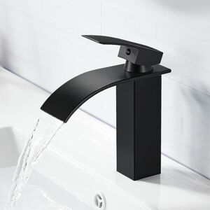 COOCHEER Sjqka - Waterfall Bathroom Faucet, Brass Mixer Tap, Hot and Cold Water Available, g 3/8 Chrome Taps - Black COOCHEER Sjqka - Waterfall Bathroom Faucet, Brass Mixer Tap, Hot and Cold Water Available, g 3/8 Chrome Taps - Black