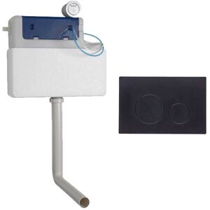 Roper Rhodes - Cascade Concealed Dual Flush wc Toilet Cistern + Rondo Black Plate Roper Rhodes - Cascade Concealed Dual Flush wc Toilet Cistern + Rondo Black Plate