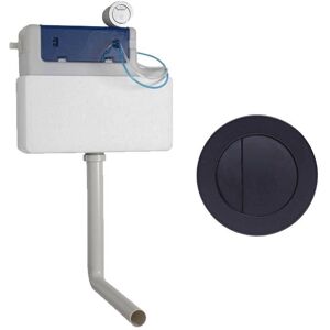 Roper Rhodes - Cascade Concealed Dual Flush wc Toilet Cistern + Round Black Plate Roper Rhodes - Cascade Concealed Dual Flush wc Toilet Cistern + Round Black Plate