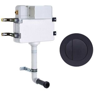 Roper Rhodes - In Wall Concealed Dual Flush wc Toilet Cistern + Round Black Plate Roper Rhodes - In Wall Concealed Dual Flush wc Toilet Cistern + Round Black Plate