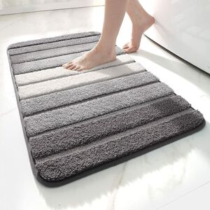 Non-Slip Bath Mat Extra Soft Water Absorbent Machine Washable Bathroom Rug 40 x 60 cm Gray - Rose Non-Slip Bath Mat Extra Soft Water Absorbent Machine Washable Bathroom Rug 40 x 60 cm Gray - Rose
