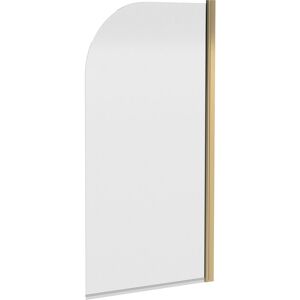 Balterley - Brushed Brass Reversible Hinged 6mm Glass Bath Shower Screen, 1430 x 790mm Balterley - Brushed Brass Reversible Hinged 6mm Glass Bath Shower Screen, 1430 x 790mm