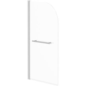 Wholesale Domestic - Polished Chrome 770mm Single Section Rounded Corner Bath Shower Screen with Towel Rail Wholesale Domestic - Polished Chrome 770mm Single Section Rounded Corner Bath Shower Screen with Towel Rail