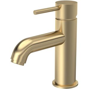 Balterley - Round Mono Basin Sink Mixer Tap & Push Button Waste - Brushed Brass Balterley - Round Mono Basin Sink Mixer Tap & Push Button Waste - Brushed Brass