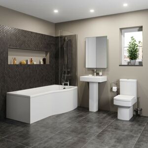 Affine - Royan p Bathroom Suite with Right Hand Bath Affine - Royan p Bathroom Suite with Right Hand Bath
