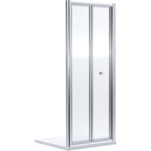 Ruwa 4mm Toughened Safety Glass Bi-Fold Shower Door - 1900 x 800mm - Chrome Balterley Ruwa 4mm Toughened Safety Glass Bi-Fold Shower Door - 1900 x 800mm - Chrome Balterley