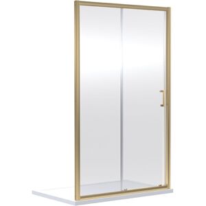 Balterley - Ruwa 6mm Toughened Safety Glass Sliding Shower Door - 1900 x 1000mm - Brushed Brass Balterley - Ruwa 6mm Toughened Safety Glass Sliding Shower Door - 1900 x 1000mm - Brushed Brass