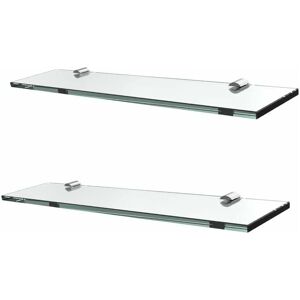 S'afielina - Glass Bathroom Shelves, Wall Mounted Bathroom Shelf 8MM Thick Tempered Glass Shelf for Kitchen Living Room and Toilet, 43CM 2 Packs S'afielina - Glass Bathroom Shelves, Wall Mounted Bathroom Shelf 8MM Thick Tempered Glass Shelf for Kitchen Living Room and Toilet, 43CM 2 Packs