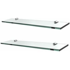 S'afielina - Glass Bathroom Shelves, Wall Mounted Bathroom Shelf 8MM Thick Tempered Glass Shelf for Kitchen Living Room and Toilet, 48CM 2 Packs S'afielina - Glass Bathroom Shelves, Wall Mounted Bathroom Shelf 8MM Thick Tempered Glass Shelf for Kitchen Living Room and Toilet, 48CM 2 Packs