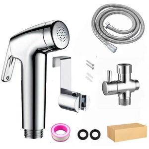 Cyslmuk - Sanitary set + three-way tap single gun 1/2 bathroom gun set made of chrome Cyslmuk - Sanitary set + three-way tap single gun 1/2 bathroom gun set made of chrome