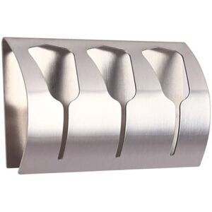 Ymyny - Self-adhesive towel holder for the bathroom, kitchen dish towel hook with 3 hooks made of brushed stainless steel Ymyny - Self-adhesive towel holder for the bathroom, kitchen dish towel hook with 3 hooks made of brushed stainless steel
