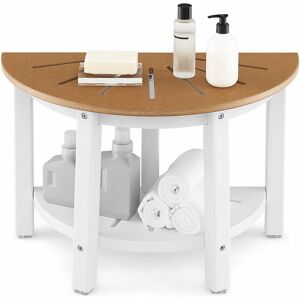 Costway - Semicircular Shower Bench 2-Tier Bath Bench Seat Bathroom Inside Shower Stool Costway - Semicircular Shower Bench 2-Tier Bath Bench Seat Bathroom Inside Shower Stool