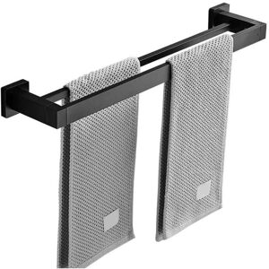 GROOFOO Serviette Noir Mat Double Barre Porte-Serviettes Support Mural en Acier Inoxydable 2 Barres Étagère De Salle De Bain Accessoires De Salle De Bain GROOFOO Serviette Noir Mat Double Barre Porte-Serviettes Support Mural en Acier Inoxydable 2 Barres Étagère De Salle De Bain Accessoires De Salle De Bain
