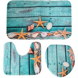 Linghhang - Set of 3) Sea Shell Bath Mat Summer Holiday Bathroom Cushion Cover Non-Slip Toilet Rug Starfish Floor Set Linghhang - Set of 3) Sea Shell Bath Mat Summer Holiday Bathroom Cushion Cover Non-Slip Toilet Rug Starfish Floor Set