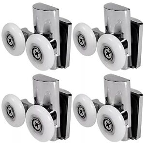 AIPERQ Set of 4 Double Sliding Shower Door Wheels (2 Upper + 2 Lower) (25mm - 2 Upper + 2 Lower) AIPERQ Set of 4 Double Sliding Shower Door Wheels (2 Upper + 2 Lower) (25mm - 2 Upper + 2 Lower)