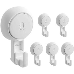 BEIJIYI Set of 6 Suction Cup Wall Hooks, 5kg Load Capacity, No Drilling, Reusable, 360° Rotation, for Shower Towel Holder, Tea Towel Rack, Crown Plate for BEIJIYI Set of 6 Suction Cup Wall Hooks, 5kg Load Capacity, No Drilling, Reusable, 360° Rotation, for Shower Towel Holder, Tea Towel Rack, Crown Plate for