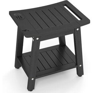 Costway - Shower Bench Seat hips Shower Stool w/Handle & Shower Head-Black Costway - Shower Bench Seat hips Shower Stool w/Handle & Shower Head-Black