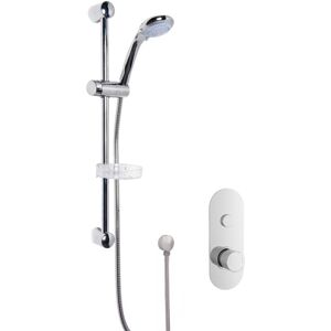 Balterley - Shower Bundle Concealed Round Push 1 Button Valve & Multi Function Handset Slide Rail Kit - Chrome Balterley - Shower Bundle Concealed Round Push 1 Button Valve & Multi Function Handset Slide Rail Kit - Chrome