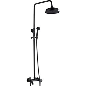 CNCEST Shower Column Thermostatic Shower Set with Mixer Shower Faucets Height Adjustable with Shower Head and Shower Mixer Shower Head Round 30x30cm Black CNCEST Shower Column Thermostatic Shower Set with Mixer Shower Faucets Height Adjustable with Shower Head and Shower Mixer Shower Head Round 30x30cm Black