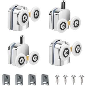 WOIYIC Shower Door Rollers, 4 Pack 23mm Double Shower Door Rollers, Durable and Quiet, for 3-6mm Thick Glass Doors (23mm) WOIYIC Shower Door Rollers, 4 Pack 23mm Double Shower Door Rollers, Durable and Quiet, for 3-6mm Thick Glass Doors (23mm)