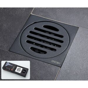 Dewdat - Shower Drain, Stainless Steel Anti-odor Hair Strainer, Brass Floor Drain Bathroom Strainer Large Caliber, Square(Round Cover, Black) Dewdat - Shower Drain, Stainless Steel Anti-odor Hair Strainer, Brass Floor Drain Bathroom Strainer Large Caliber, Square(Round Cover, Black)