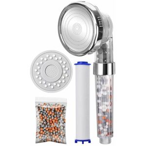 Hoopzi - Shower Head 3-Way Hand Shower with Mineral Balls High Pressure Shower, Equipped with Additional pp Filter Cotton and Replaceable Panels Hoopzi - Shower Head 3-Way Hand Shower with Mineral Balls High Pressure Shower, Equipped with Additional pp Filter Cotton and Replaceable Panels
