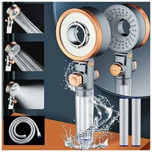 HÉLOISE Shower Head And 1.5M Hose, Double Sided Turbo Shower Head, 3 Jet Types With 2 Filtration Systems, 50% Water Saving, Pressure Boost, Shower Head Set HÉLOISE Shower Head And 1.5M Hose, Double Sided Turbo Shower Head, 3 Jet Types With 2 Filtration Systems, 50% Water Saving, Pressure Boost, Shower Head Set