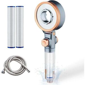 Ymyny - Shower Head, Anti-Limescale Shower Head with Filter, High Pressure Shower Head with 3 Spray Types, with 1.5m Hose and 2 Filter Elements mumu Ymyny - Shower Head, Anti-Limescale Shower Head with Filter, High Pressure Shower Head with 3 Spray Types, with 1.5m Hose and 2 Filter Elements mumu