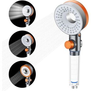HÉLOISE Shower Head, High Pressure Shower Head Anti Limestone Water Saving with Adjustable Water Pressure 3 Modes spa Hand Shower Bathroom Shower with 3 HÉLOISE Shower Head, High Pressure Shower Head Anti Limestone Water Saving with Adjustable Water Pressure 3 Modes spa Hand Shower Bathroom Shower with 3