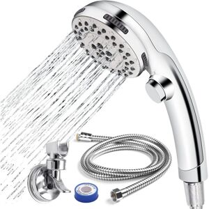 Héloise - Shower head with 1.5m high pressure hose, 5 spray patterns, water saving, with shower hose, 9-level independent galvanization Héloise - Shower head with 1.5m high pressure hose, 5 spray patterns, water saving, with shower hose, 9-level independent galvanization