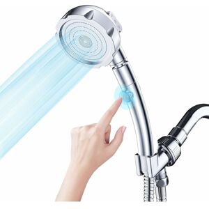 Choyclit - Shower Head, 3 Handheld Shower Modes with Shutoff Button 360° Rotation Shower Water Saving Shower Universal Type High Pressure Choyclit - Shower Head, 3 Handheld Shower Modes with Shutoff Button 360° Rotation Shower Water Saving Shower Universal Type High Pressure